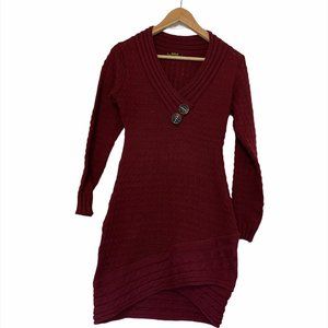 Yousijia Burgundy Knit Bodycon Fitted Dress